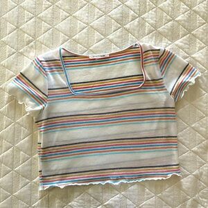 Caution to the Wind Women’s S/M crop top striped